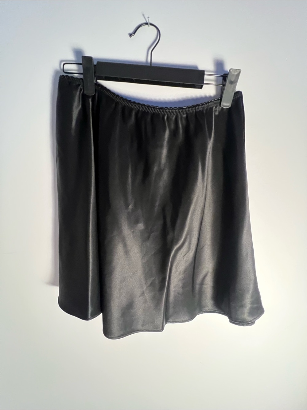 Reformation Black Satin A-Line Women's Skirt